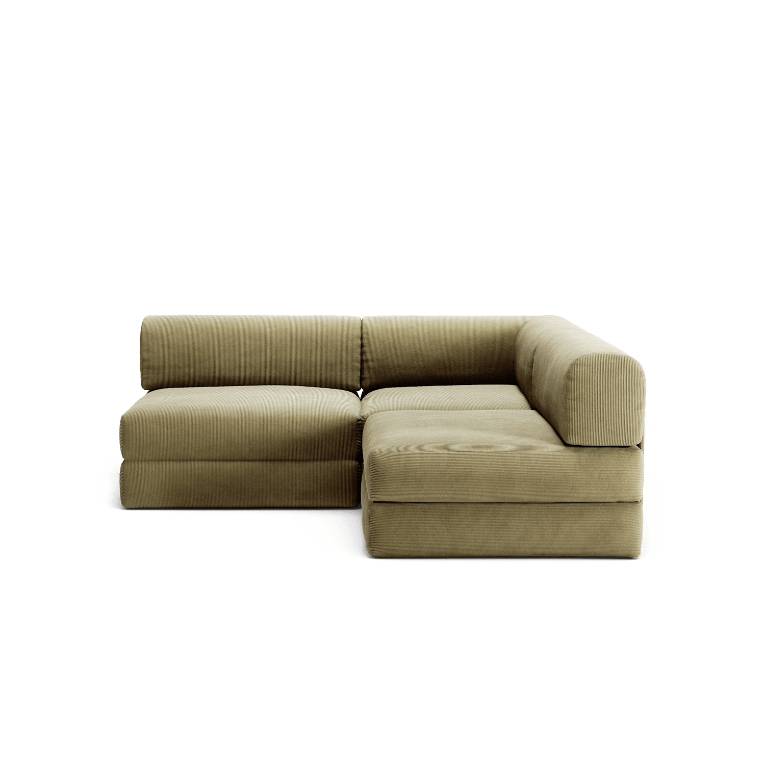 LUNA - 2 Seat Corner - Right - Corduroy Lime