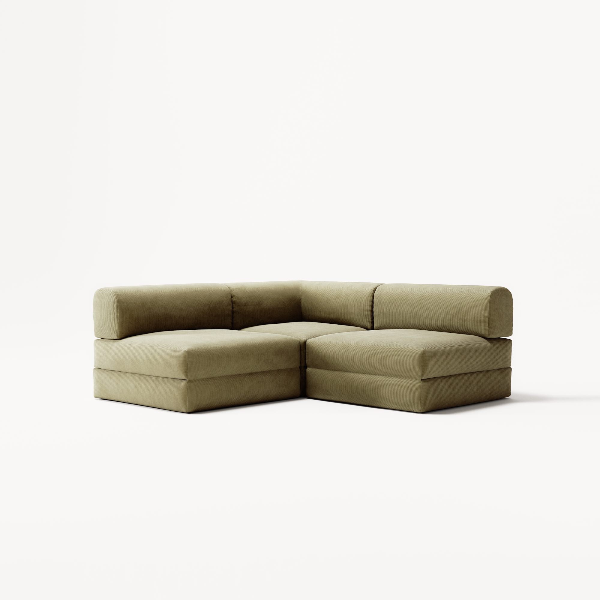 LUNA - 2 Seat Corner - Left - Corduroy Lime