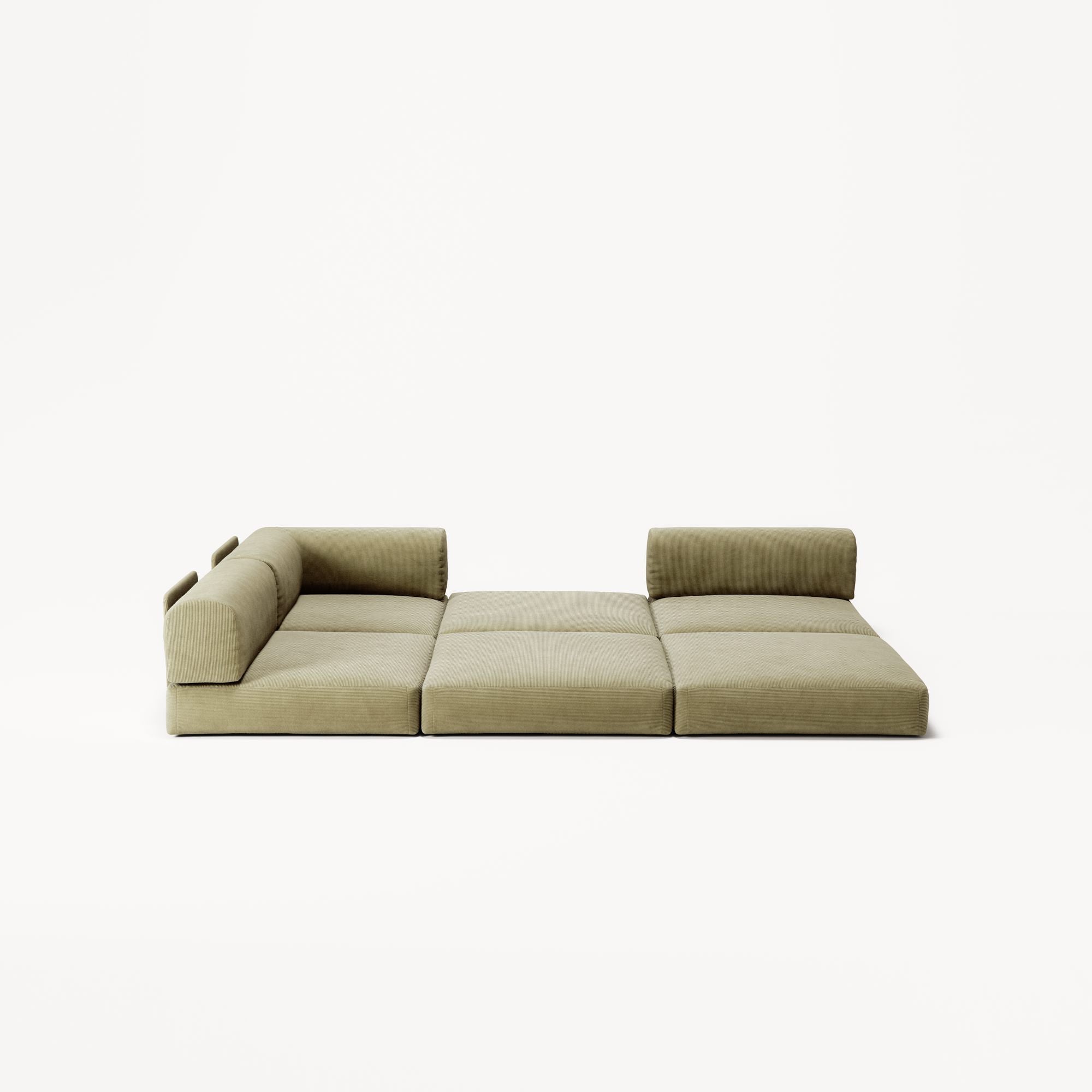 LUNA - 2 Seat Corner - Left - Corduroy Lime