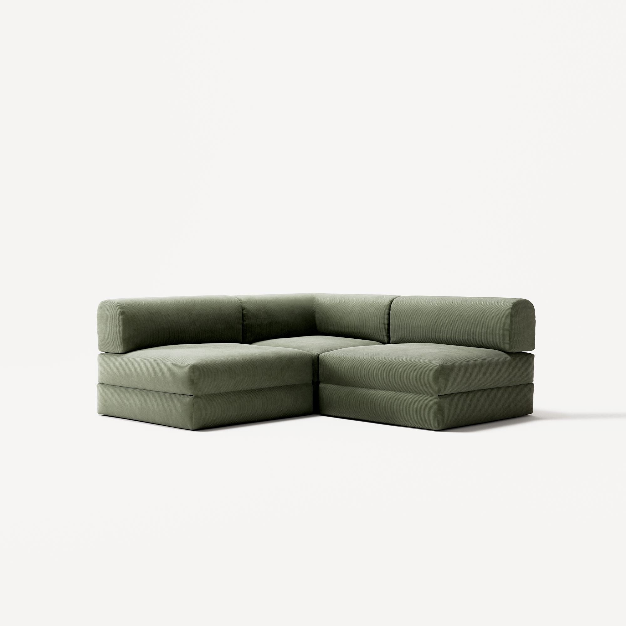LUNA - 2 Seat Corner - Left - Corduroy Moss Green