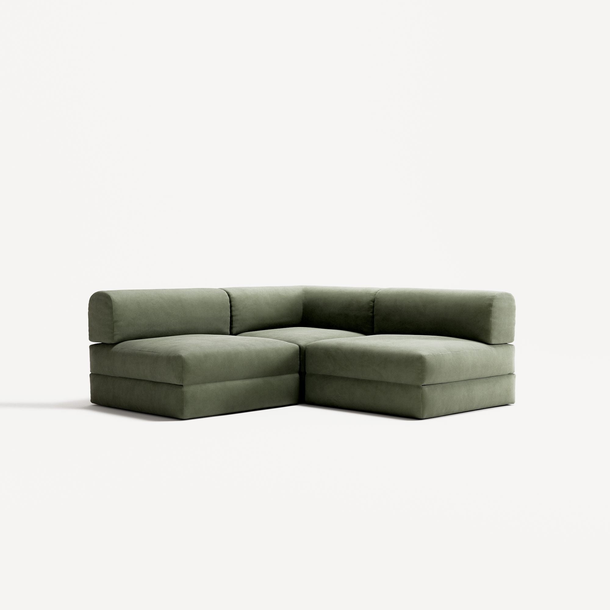 LUNA - 2 Seat Corner - Right - Corduroy Moss Green