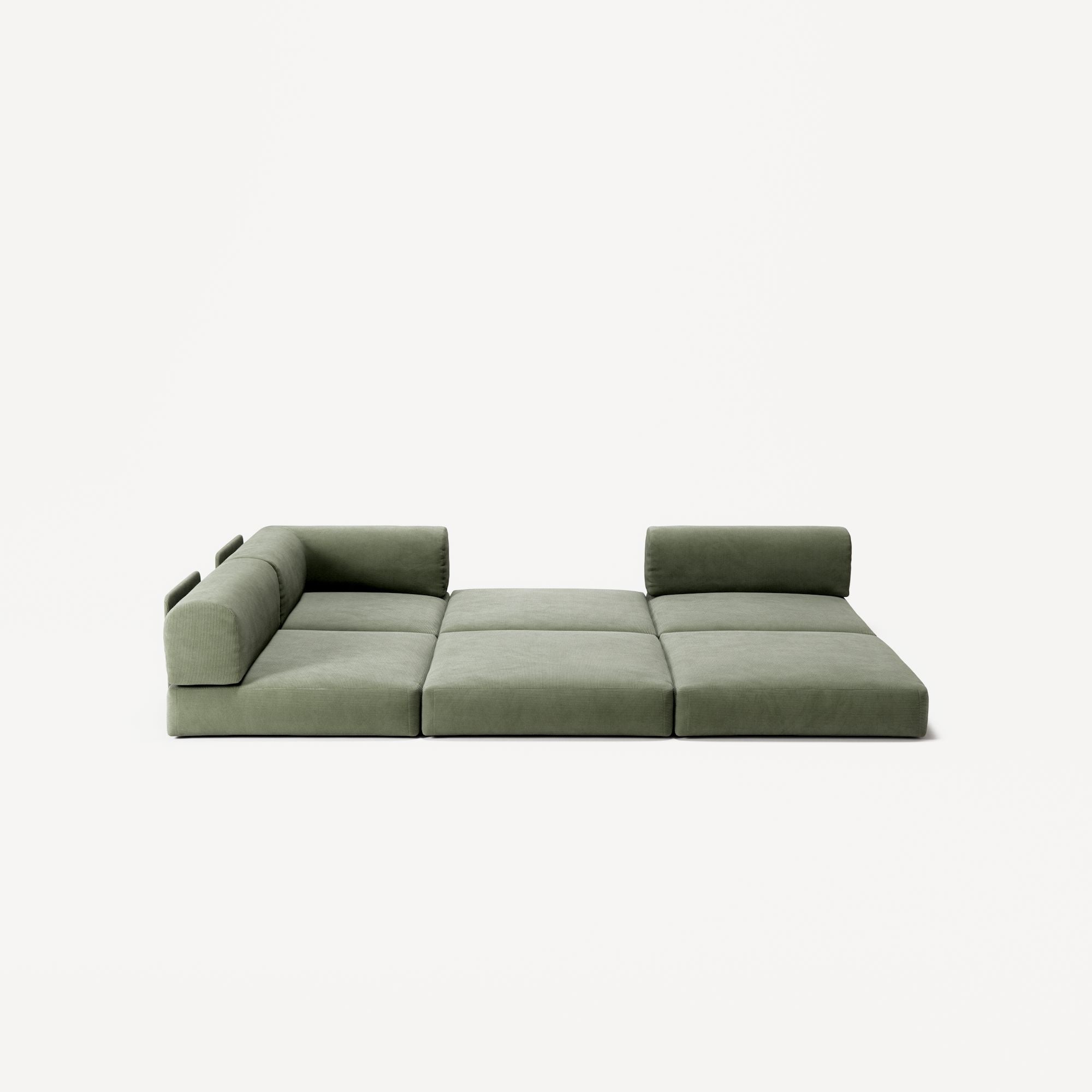 LUNA - 2 Seat Corner - Left - Corduroy Moss Green