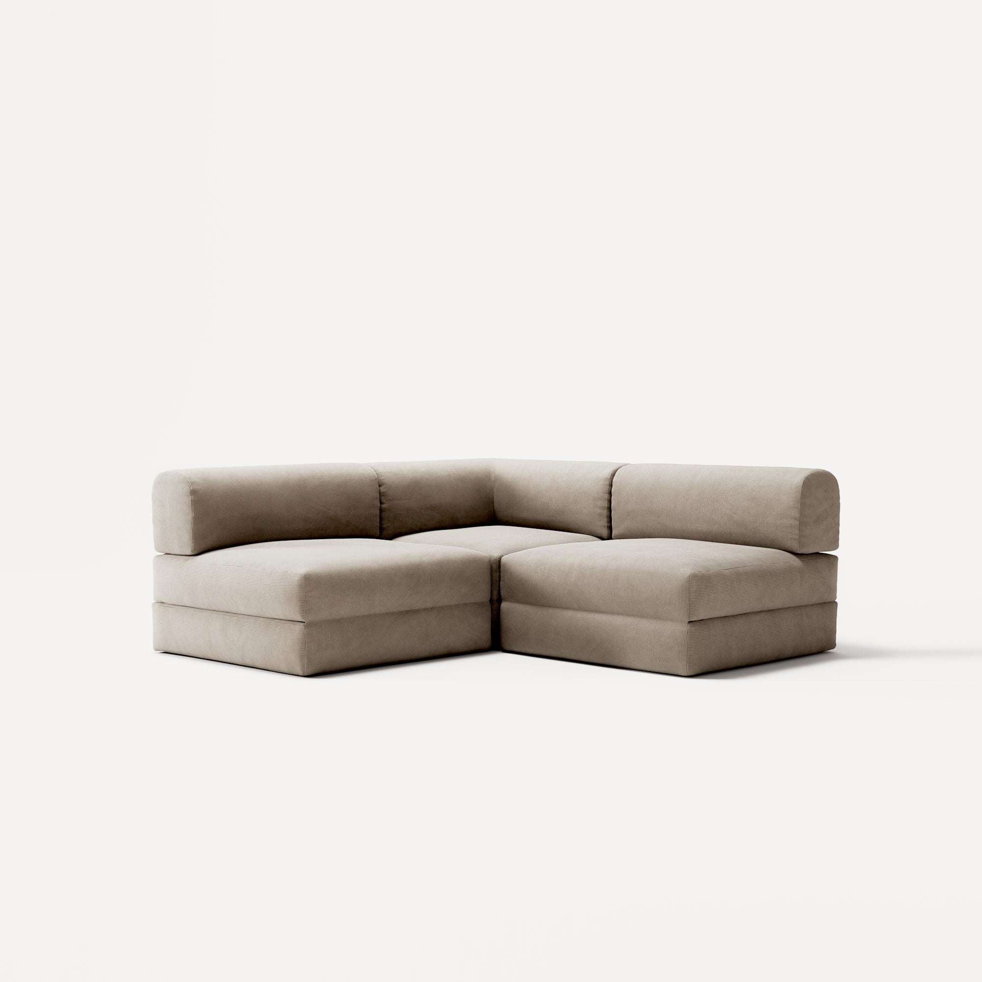 LUNA - 2 Seat Corner - Left - Corduroy Pale Beige
