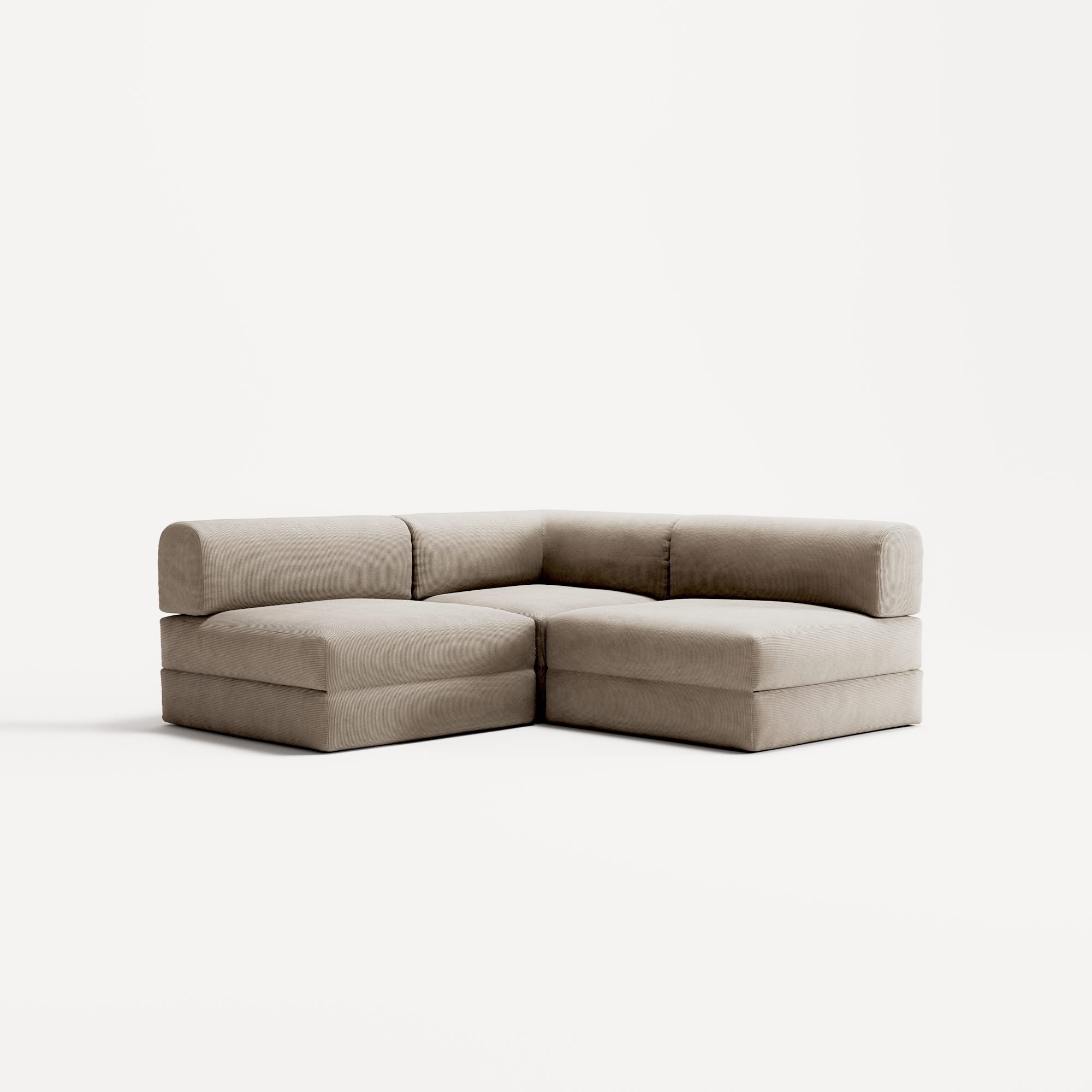 LUNA - 2 Seat Corner - Right - Corduroy Pale Beige