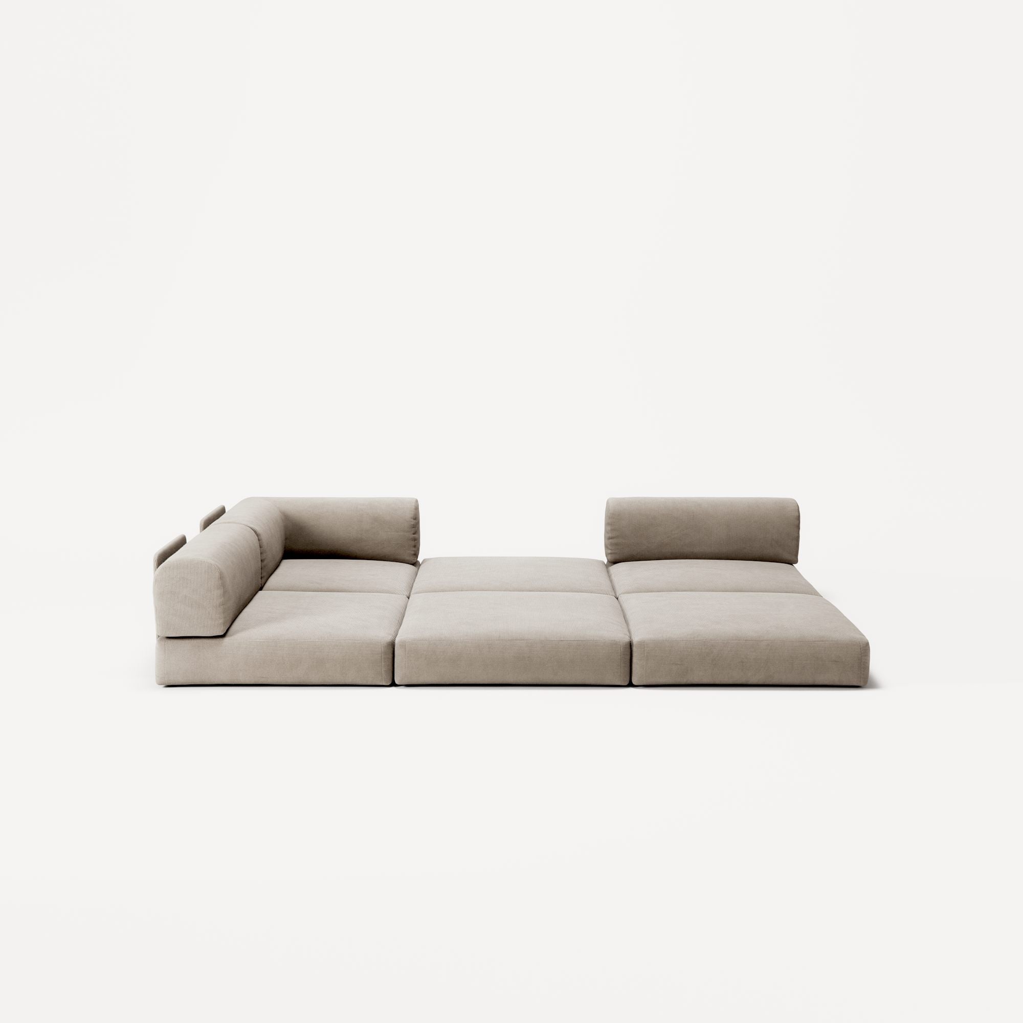 LUNA - 2 Seat Corner - Left - Corduroy Pale Beige