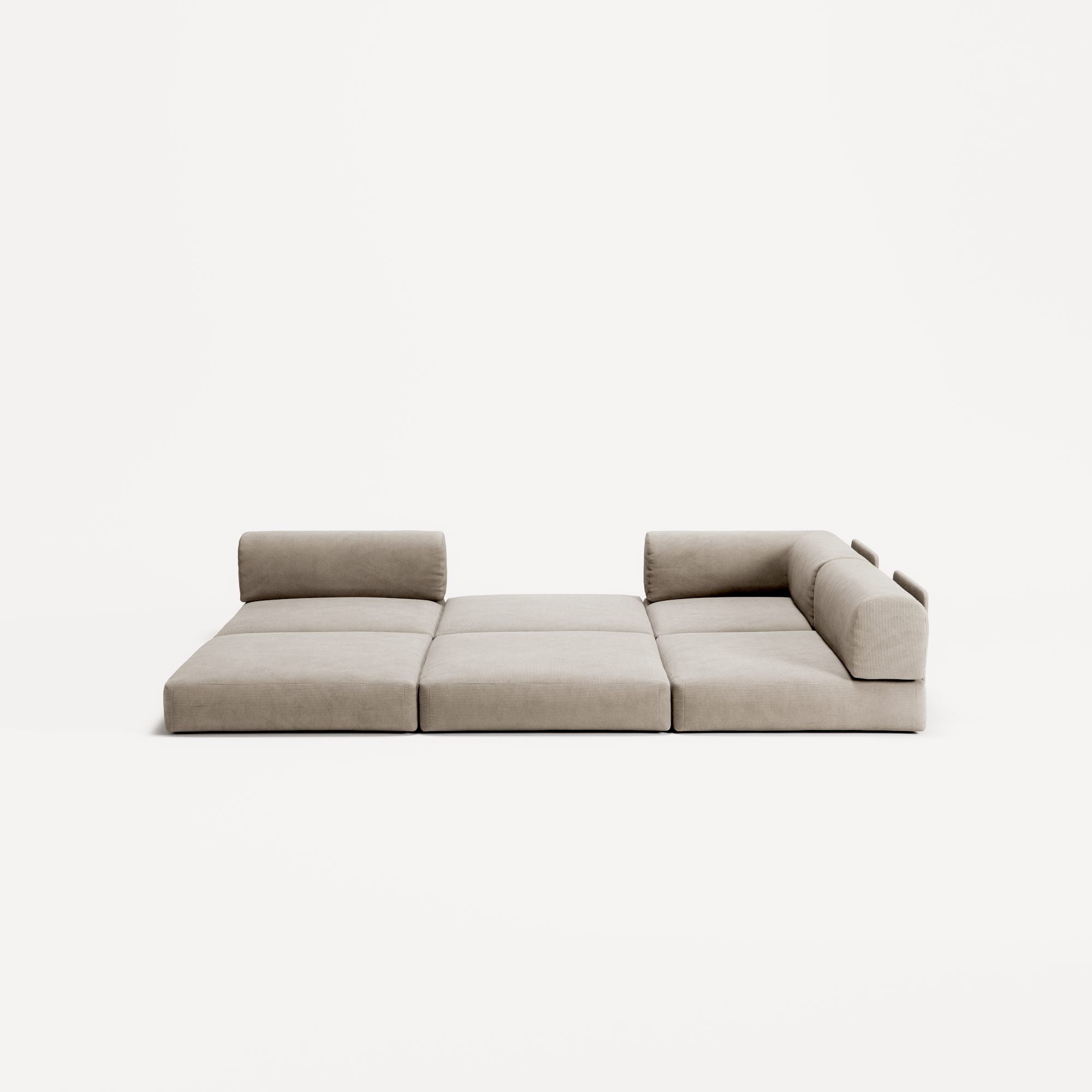 LUNA - 2 Seat Corner - Right - Corduroy Pale Beige