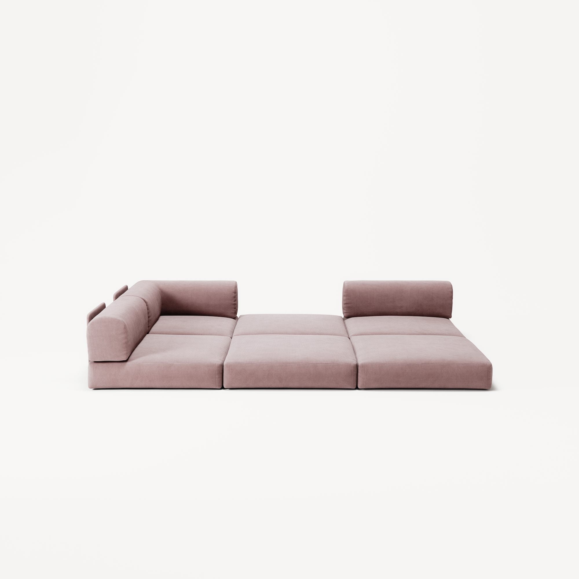 LUNA - 2 Seat Corner - Left - Corduroy Soft Pink
