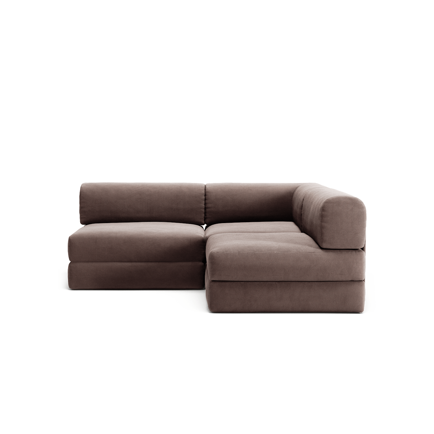 LUNA - 2 Seat Corner - Right - Corduroy Warm Brown