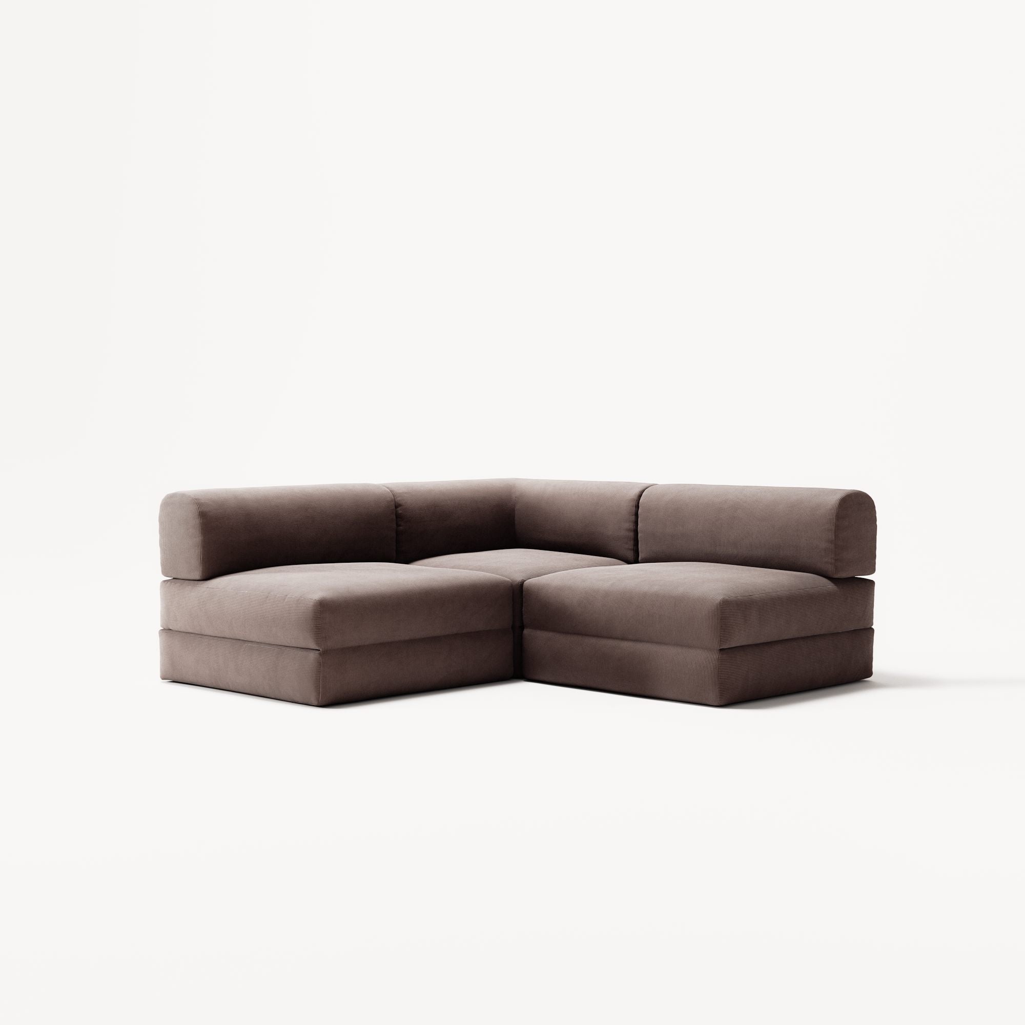 LUNA - 2 Seat Corner - Left - Corduroy Warm Brown
