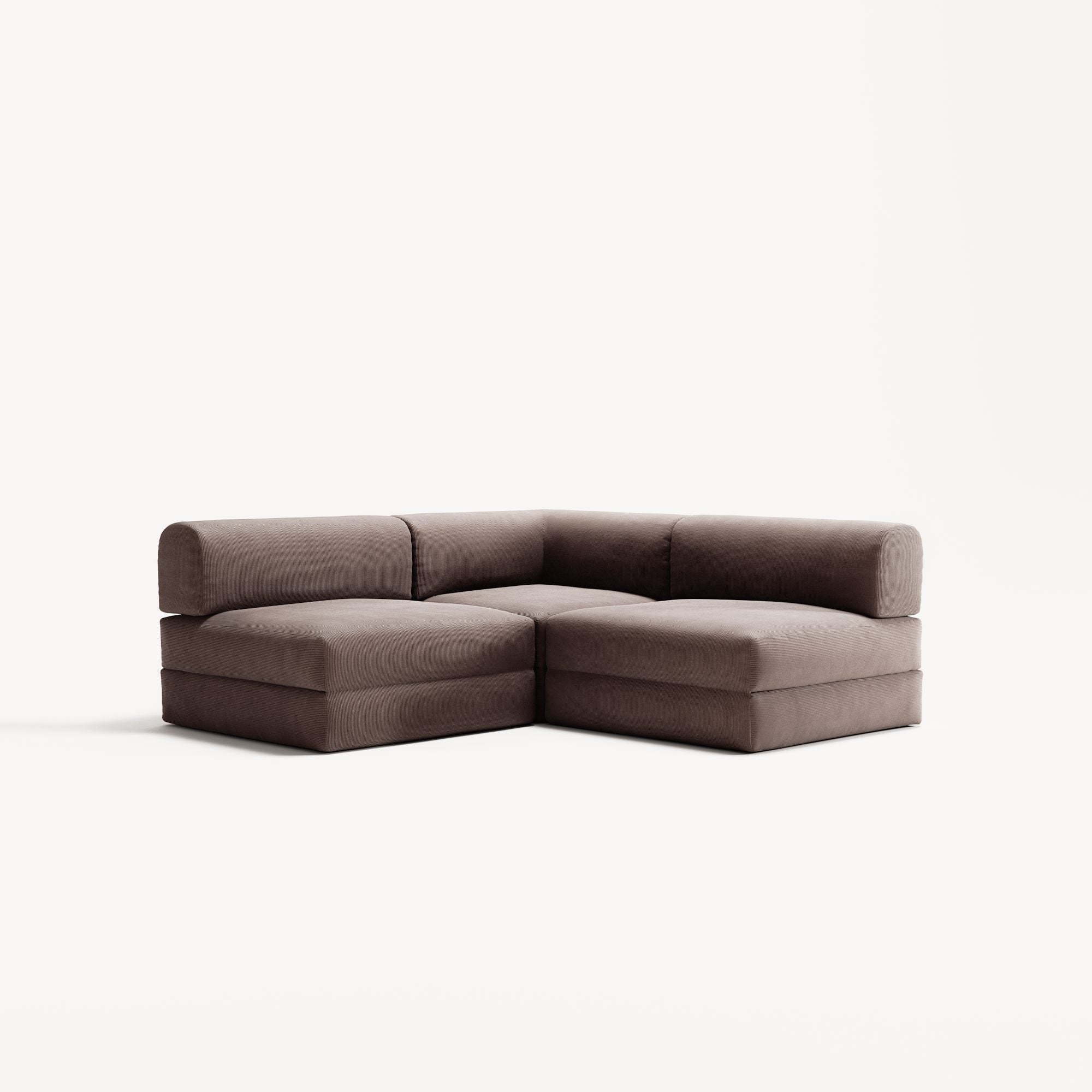 LUNA - 2 Seat Corner - Right - Corduroy Warm Brown