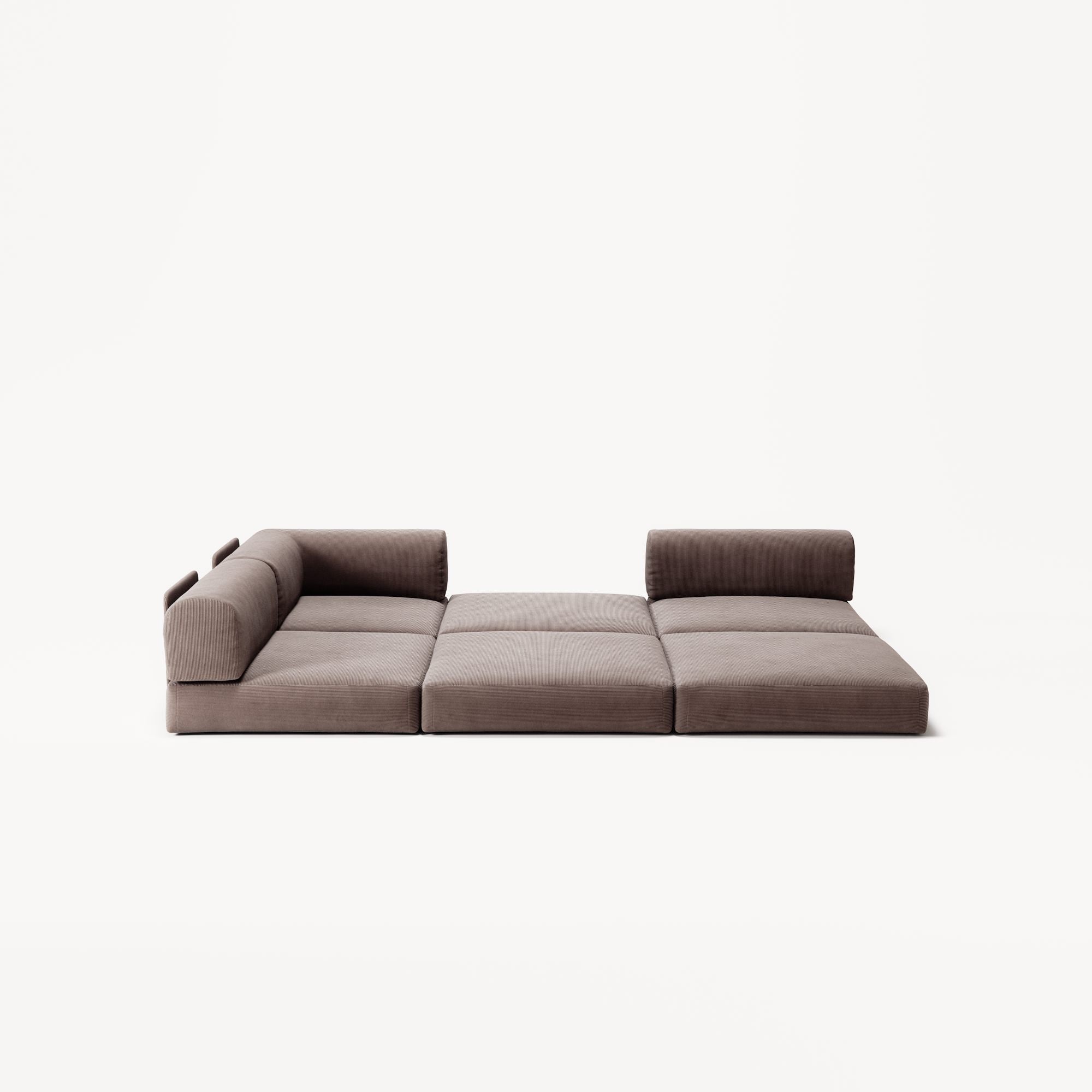 LUNA - 2 Seat Corner - Left - Corduroy Warm Brown