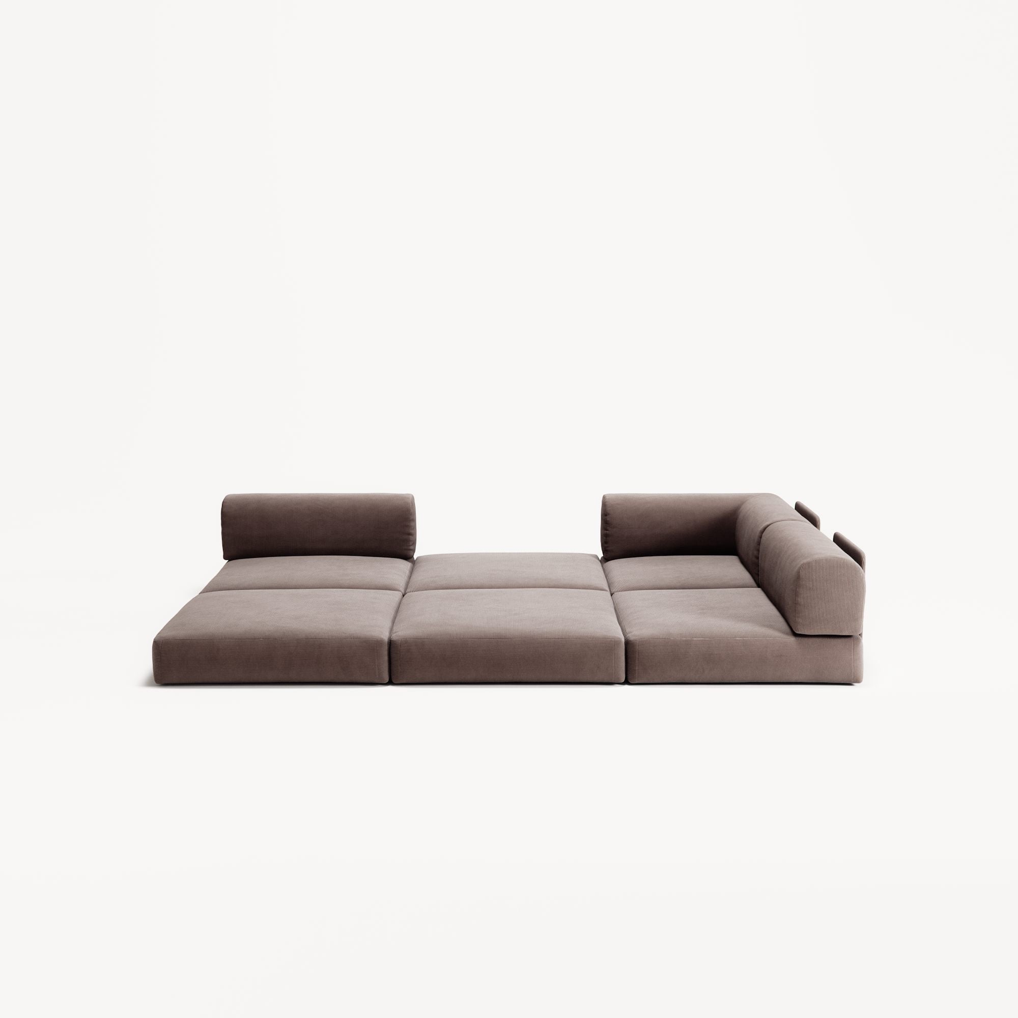 LUNA - 2 Seat Corner - Right - Corduroy Warm Brown