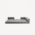 LUNA - 2 Seat Corner - Right - Chenille Jacquard Zebra Black White