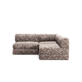 LUNA - 2 Seat Corner - Right - Chenille Jacquard Zebra Brown White