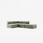 LUNA - 3 Seat with open end - Right - Corduroy Moss Green