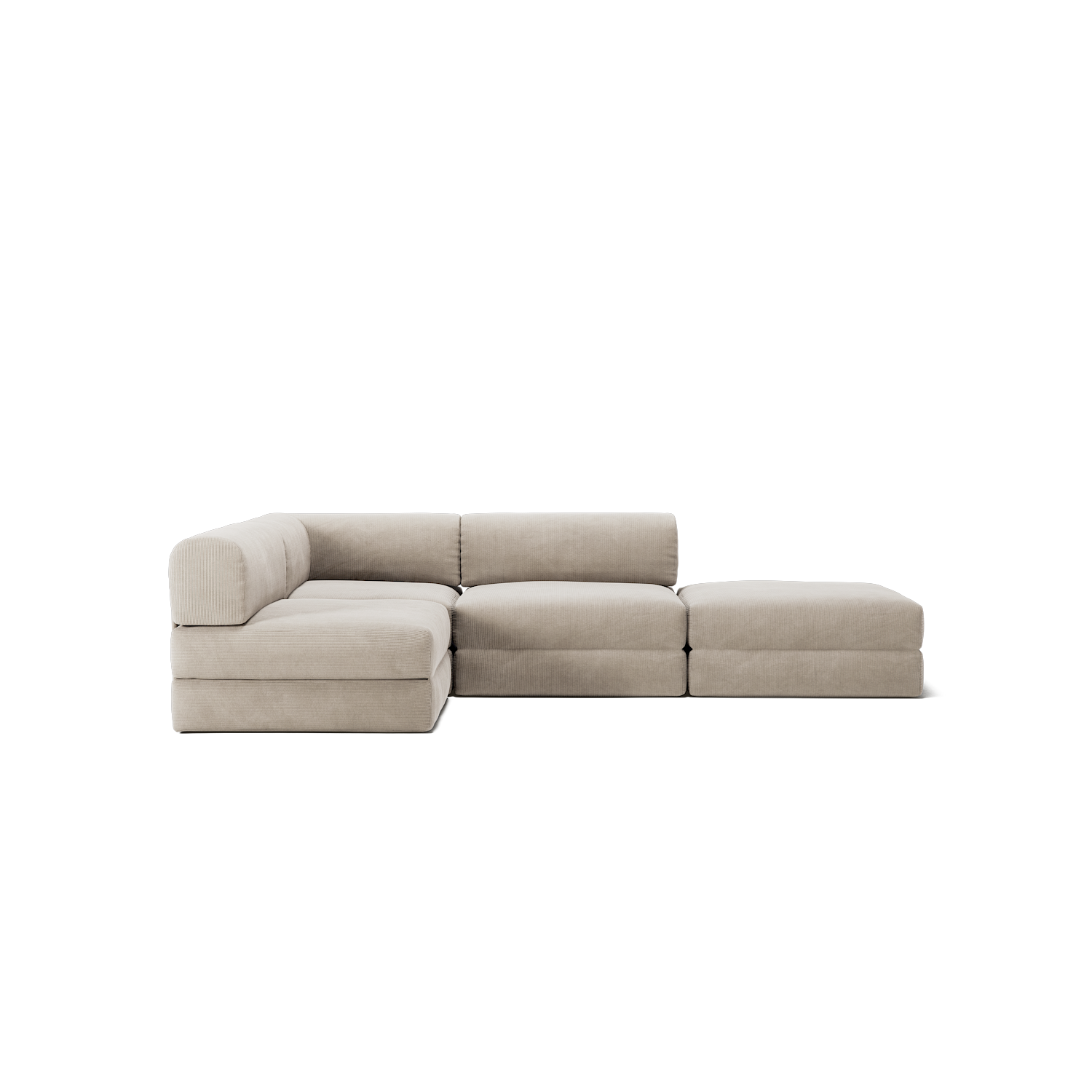 LUNA - 3 Seat with open end - Right - Corduroy Pale Beige