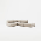 LUNA - 3 Seat with open end - Right - Corduroy Pale Beige