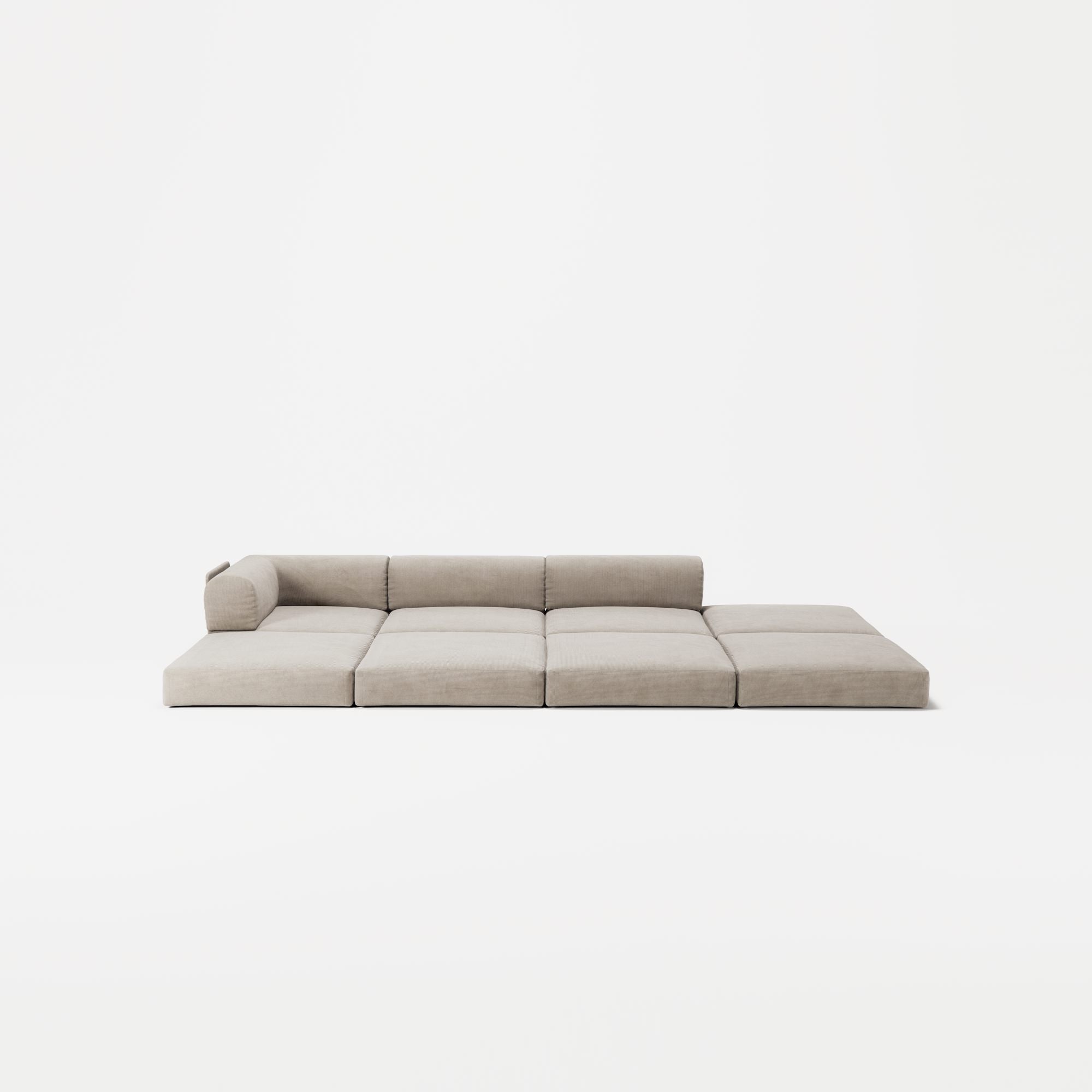 LUNA - 3 Seat with open end - Right - Corduroy Pale Beige