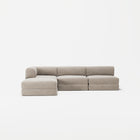 LUNA - 3 Seat with open end - Right - Corduroy Pale Beige