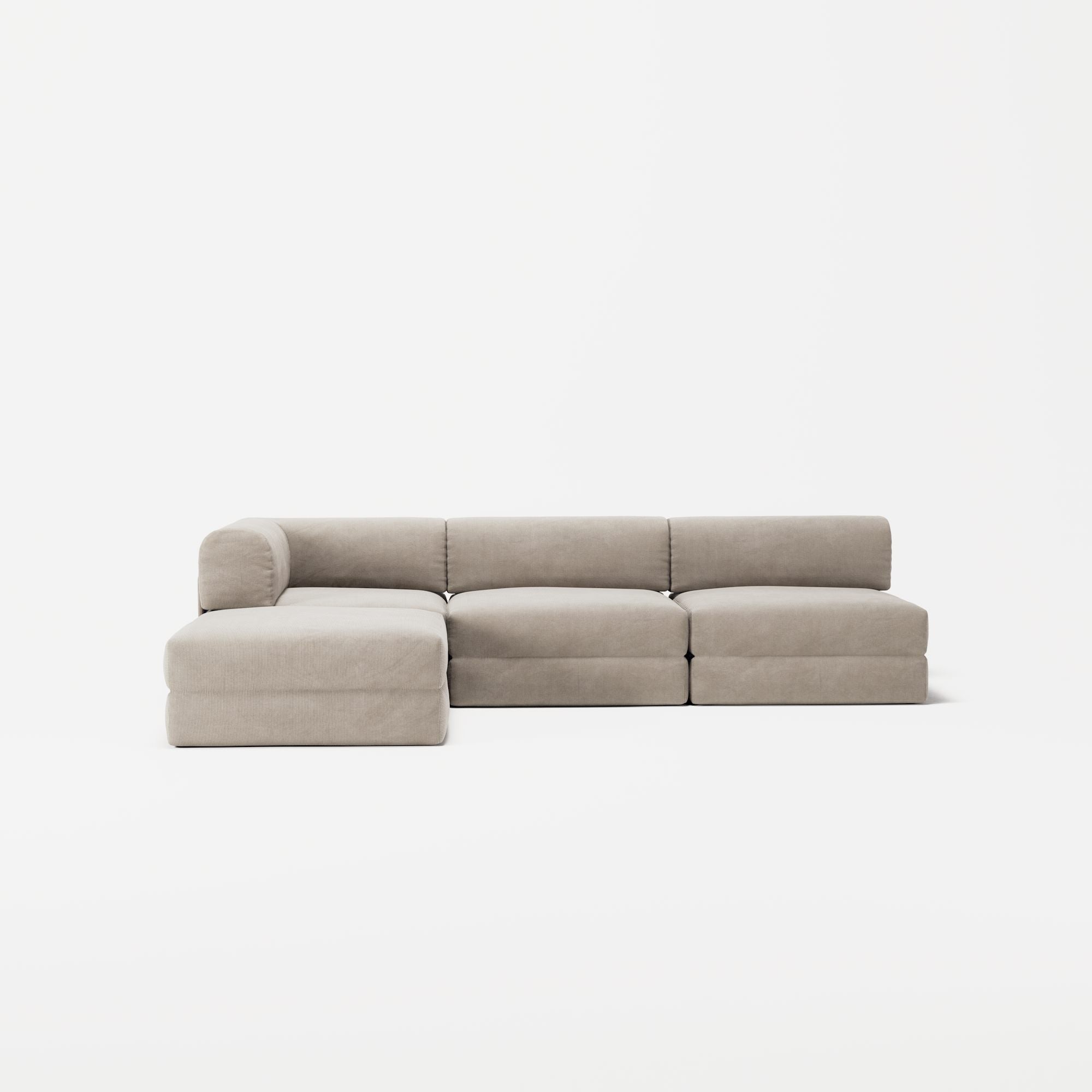 LUNA - 3 Seat with open end - Right - Corduroy Pale Beige