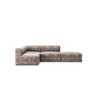 LUNA - 3 Seat with open end - Right - Chenille Jacquard Zebra Brown White
