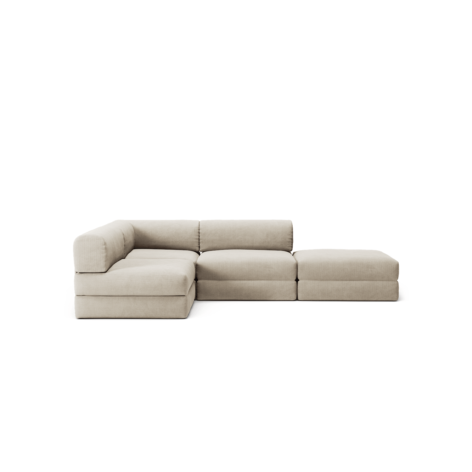 LUNA - 3 Seat with open end - Right - Corduroy Off-White