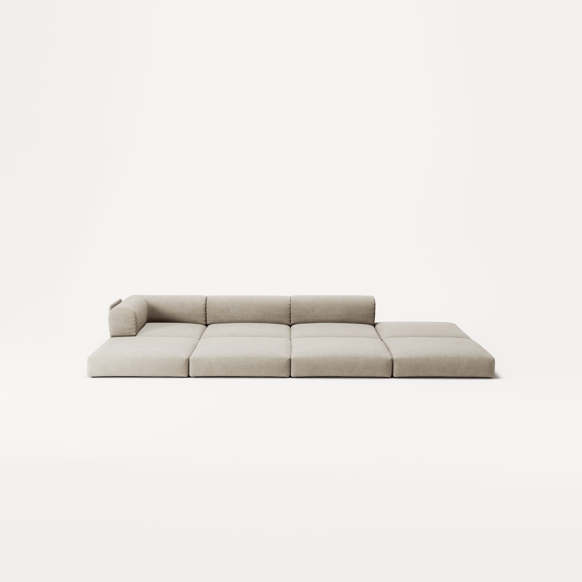 LUNA - 3 Seat with open end - Right - Corduroy Off-White