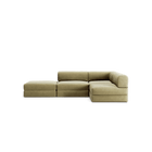 LUNA - 3 Seat with open end - Left - Corduroy Lime