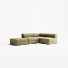 LUNA - 3 Seat with open end - Left - Corduroy Lime