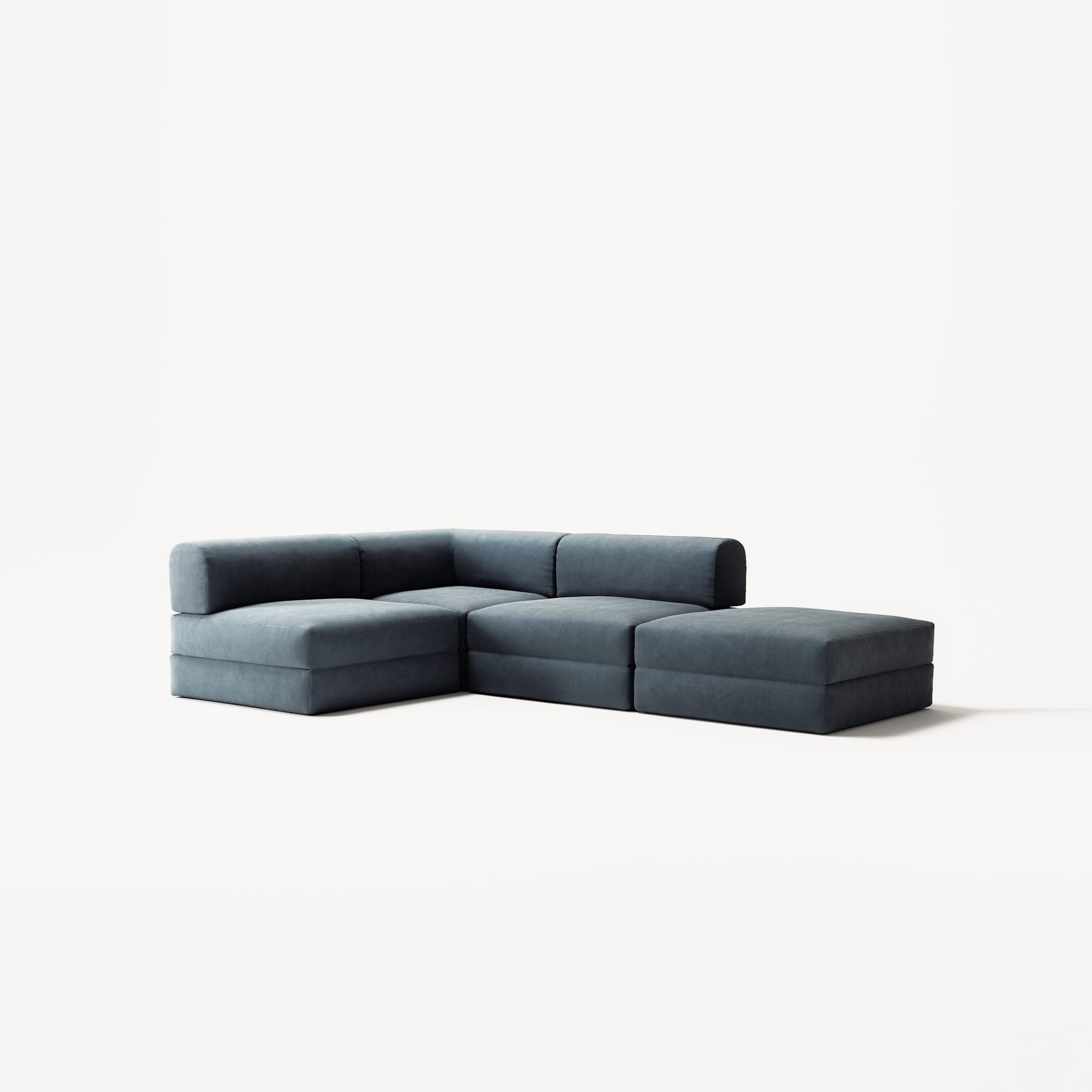 LUNA - 3 Seat with open end - Right - Corduroy Dark Blue