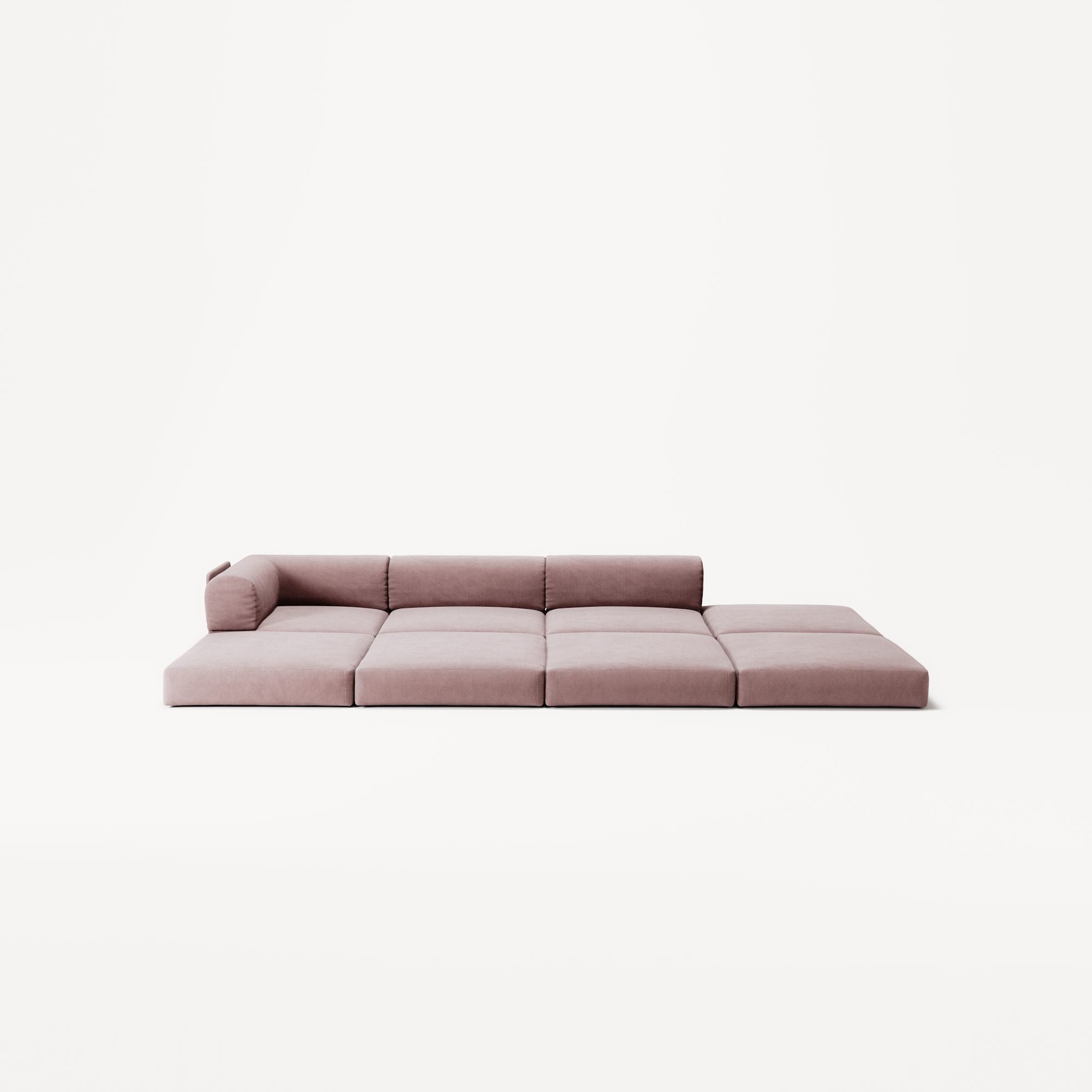 LUNA - 3 Seat with open end - Right - Corduroy Soft Pink
