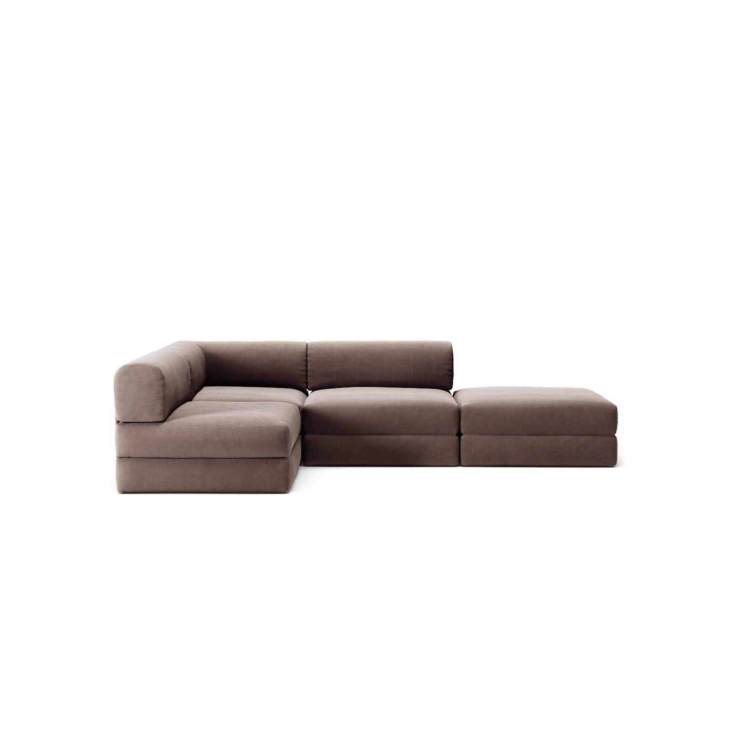 LUNA - 3 Seat with open end - Right - Corduroy Warm Brown