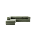 LUNA - 4 Seat corner sofa with open end - Left - Corduroy Moss Green