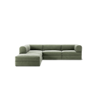 LUNA - 4 Seat corner sofa with open end - Left - Corduroy Moss Green