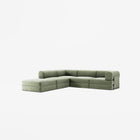 LUNA - 4 Seat corner sofa with open end - Left - Corduroy Moss Green