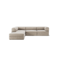 LUNA - 4 Seat corner sofa with open end - Left - Corduroy Pale Beige