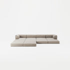 LUNA - 4 Seat corner sofa with open end - Left - Corduroy Pale Beige