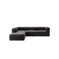 LUNA - 4 Seat corner sofa with open end - Left - Corduroy Charcoal