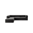 LUNA - 4 Seat corner sofa with open end - Left - Corduroy Charcoal