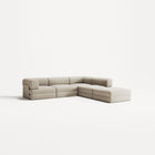 LUNA - 4 Seat corner sofa with open end - Right - Corduroy Off-White