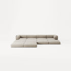 LUNA - 4 Seat corner sofa with open end - Left - Corduroy Off-White