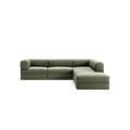 LUNA - 4 Seat corner sofa with open end - Right - Corduroy Moss Green