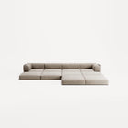 LUNA - 4 Seat corner sofa with open end - Right - Corduroy Pale Beige