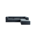 LUNA - 4 Seat corner sofa with open end - Right - Corduroy Dark Blue