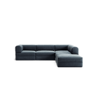 LUNA - 4 Seat corner sofa with open end - Right - Corduroy Dark Blue
