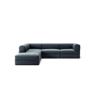 LUNA - 4 Seat corner sofa with open end - Left - Corduroy Dark Blue