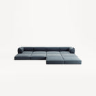 LUNA - 4 Seat corner sofa with open end - Right - Corduroy Dark Blue