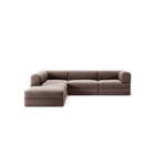 LUNA - 4 Seat corner sofa with open end - Left - Corduroy Warm Brown