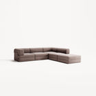 LUNA - 4 Seat corner sofa with open end - Right - Corduroy Warm Brown