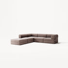 LUNA - 4 Seat corner sofa with open end - Left - Corduroy Warm Brown